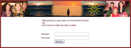 Screenshot Login Konzerteintragungen für den Rosenstolz-Fanclub